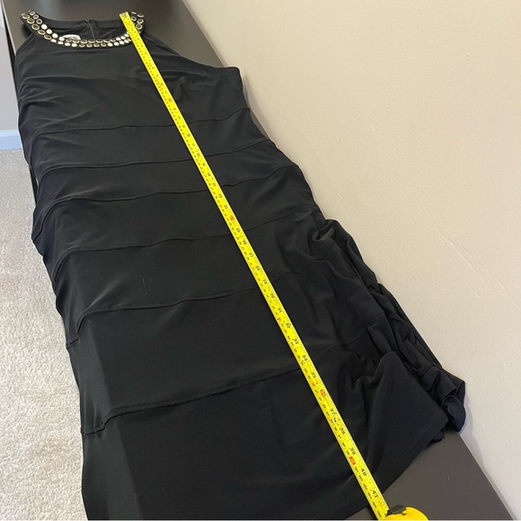 NWT Anne Klein Black Beaded Halter Midi Dresss - Picture 14 of 15